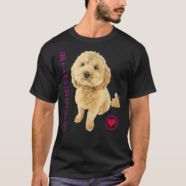 Bichpoo Welpe Dog Poodle Cross Noodle Super Niedli T-Shirt (Vorderseite)