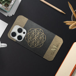 Bicolor Braunes Leder mit Prägung Case-Mate iPhone Hülle