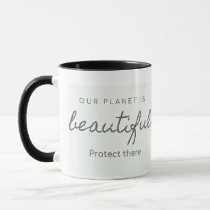 Bicolore Öko-Tasse – "Unser Planet ist schön Tasse