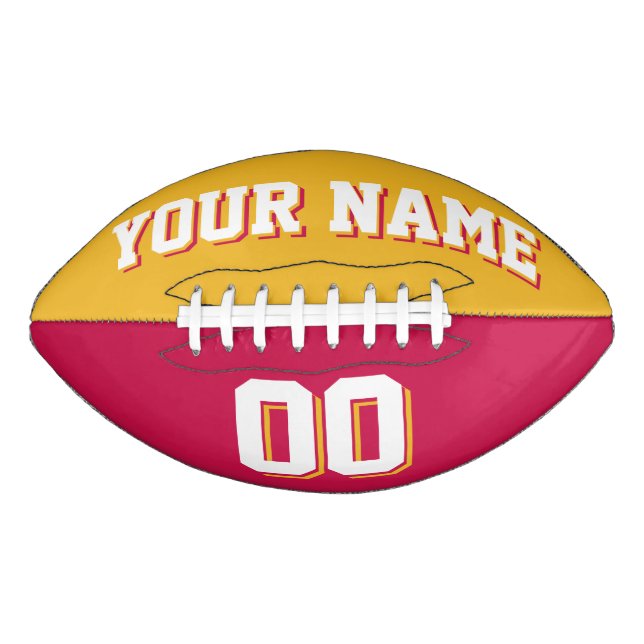 BICOLORED Gold und Crimson Red Custom Football (Vorderseite)