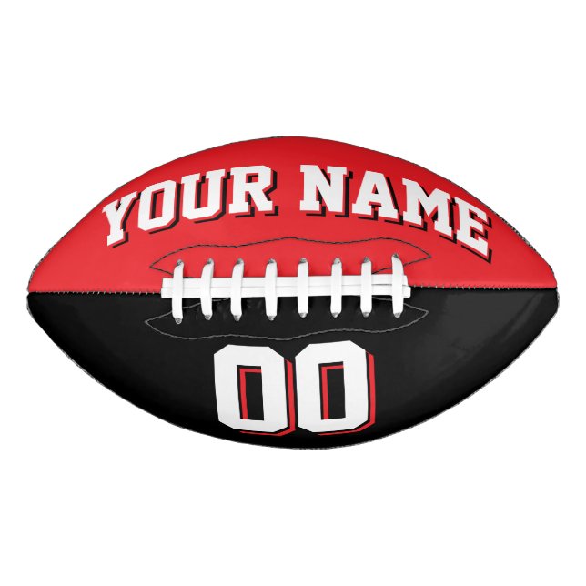 BICOLORED Red and Black Custom Football (Vorderseite)