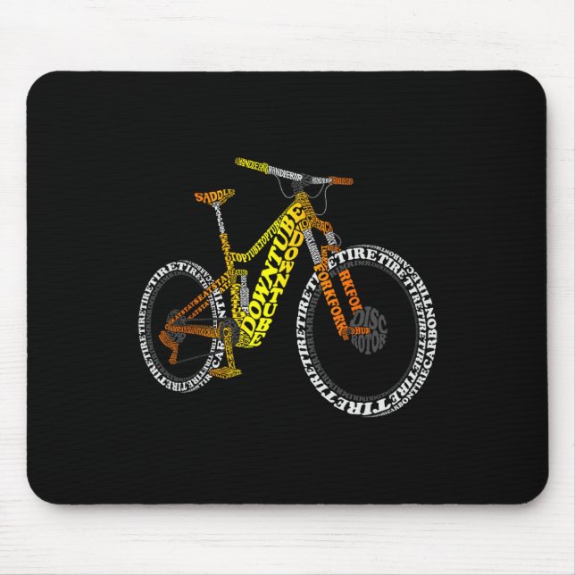 Bicycle Anatomy Mountain Bike Mtb Parts Funny Bike Mousepad (Vorne)