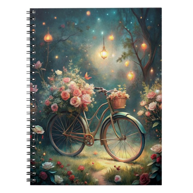 Bicycle and Flowers Notizblock (Vorderseite)