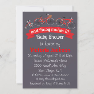 Bicycle Baby Shower Einladung