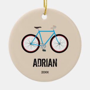 Bicycle Bike Design Custom Name Year Keramik Ornament