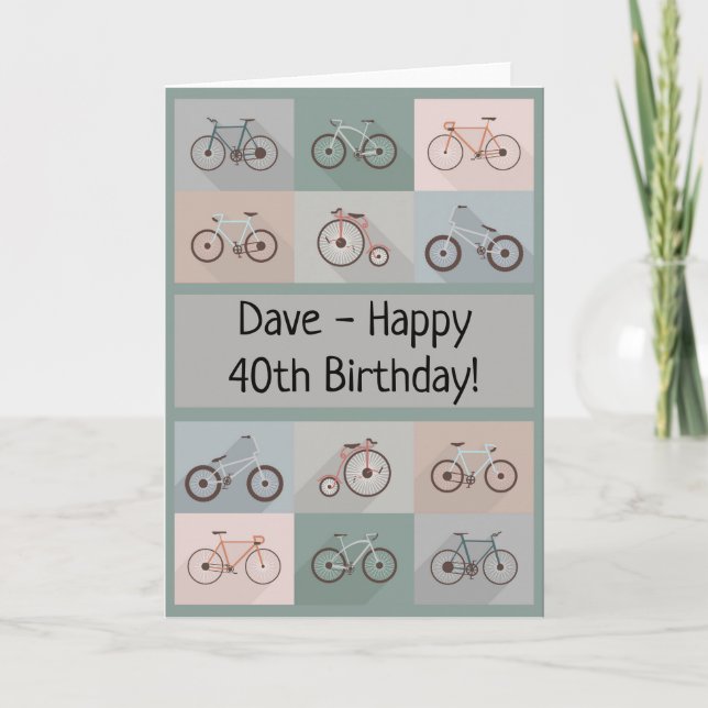 Bicycle Birthday Card Mann Männlicher Junge Karte (Vorderseite)