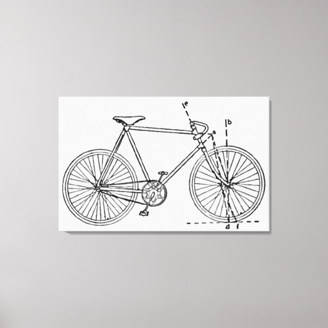 Bicycle Blueprint Leinwanddruck (Vorderseite)