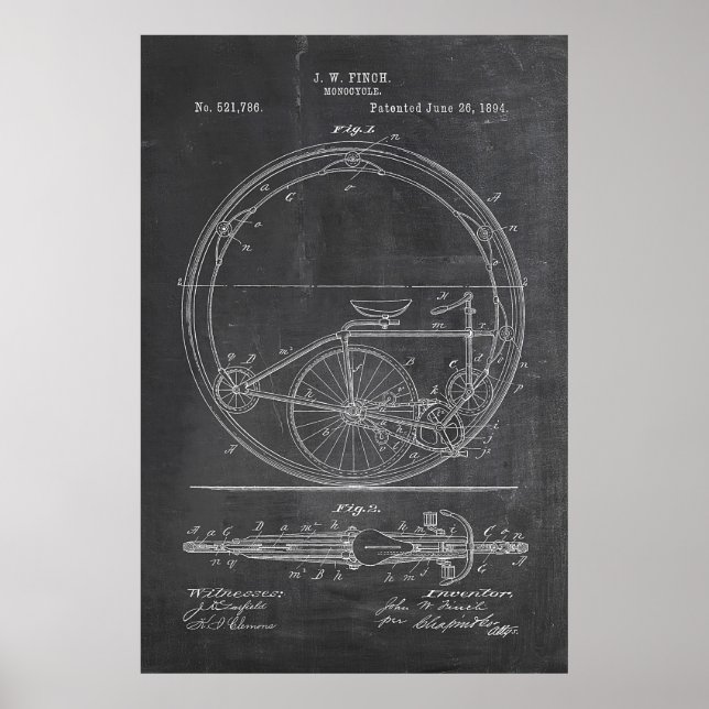 Bicycle Blueprint Poster (Vorne)