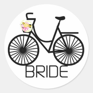 Bicycle Bride Tshirts und Geschenke Runder Aufkleber