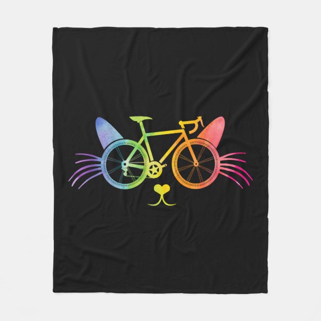 Bicycle Cat Lgbt Fleecedecke (Vorderseite)