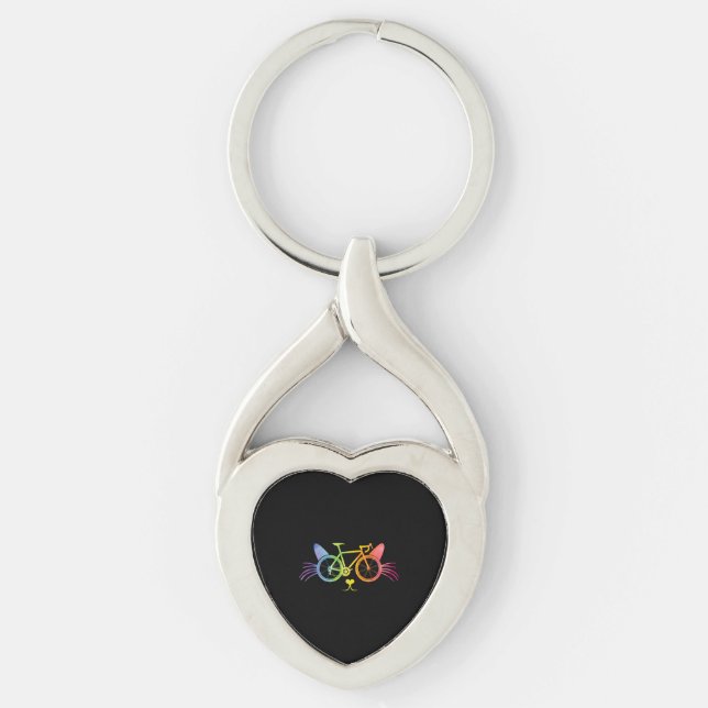 Bicycle Cat Lgbt Schlüsselanhänger (Vorderseite)