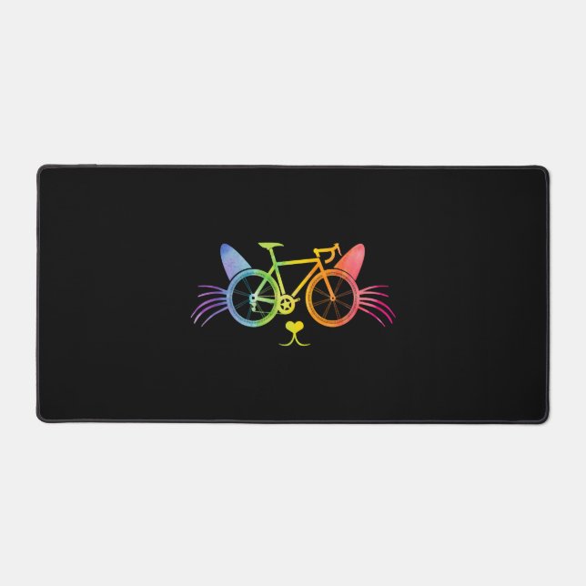 Bicycle Cat Lgbt Schreibtischunterlage (Vorderseite)