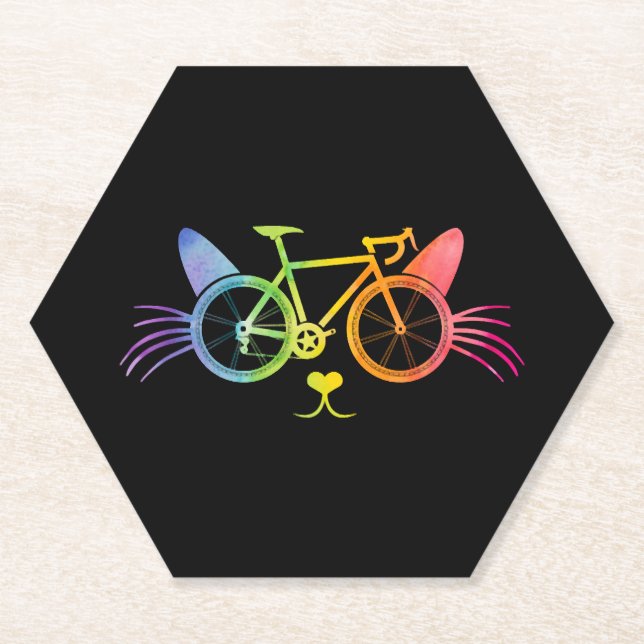 Bicycle Cat Lgbt Untersetzer (Vorderseite)