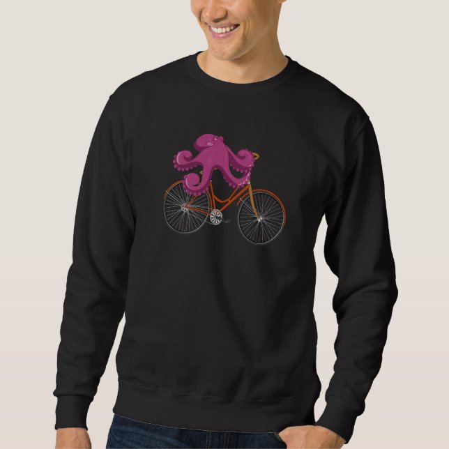 Bicycle Cyclist Kraken Sea Animal Funny Cycling Oc Sweatshirt (Vorderseite)