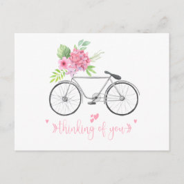 Bicycle Floral Bouquet Script Schriftart Denken Si Postkarte