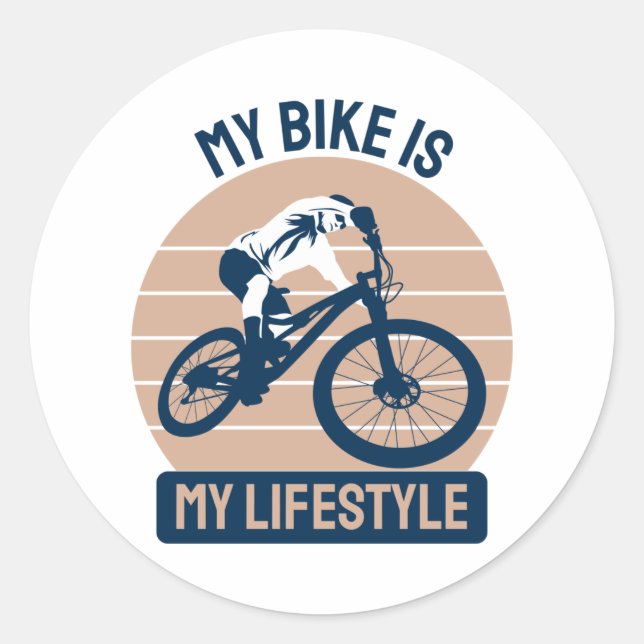 Bicycle Lover - My Bike Is My Lifestyle Runder Aufkleber (Vorderseite)