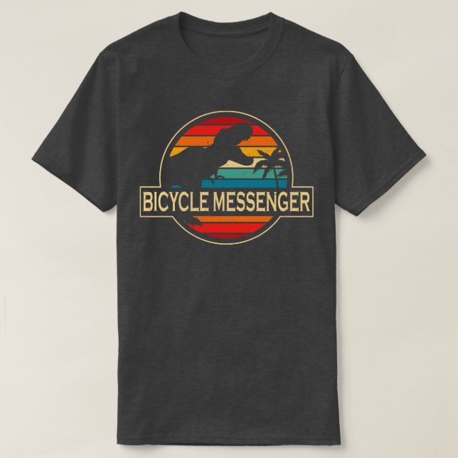 Bicycle Messenger Dinosaur T-Shirt (Design vorne)