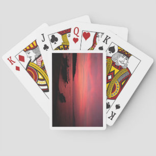 Bicycle playing cards with a sunset on the back spielkarten