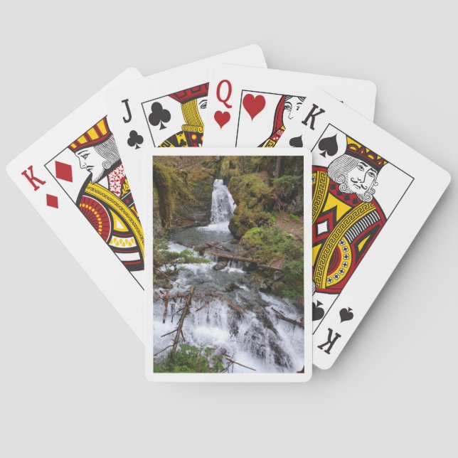 Bicycle playing cards with an Alaskan waterfall Spielkarten (Rückseite)