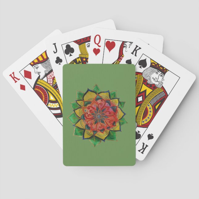 Bicycle® Poker Playing Cards Green Mandala Spielkarten (Rückseite)