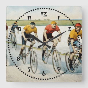 Bicycle Race Quadratische Wanduhr