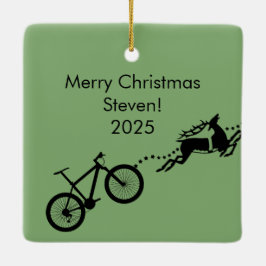 Bicycle Rentier Funny Weihnachten Keramikornament