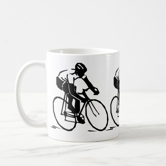 Bicycle Rider Bike Racer Black Silhouette Sports Kaffeetasse (Links)