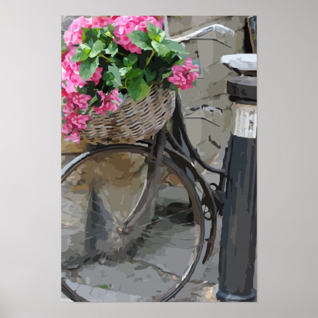 Bicycle with Flowers Poster (Vorne)
