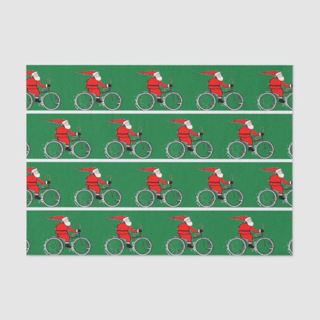 Bicycling Cyclist Christmas Tissue Paper Seidenpapier (Vorderseite)
