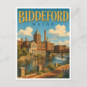 Biddeford Maine Mill District GeoSaga Postkarte