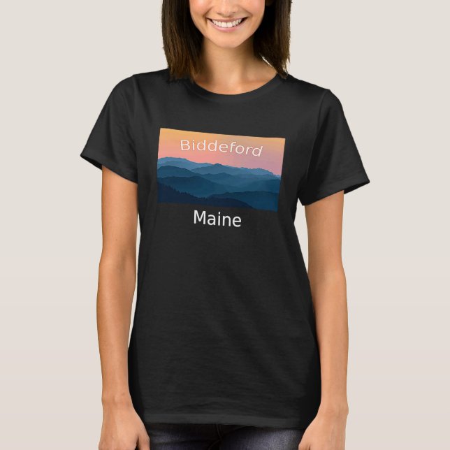 Biddeford Maine Mountain Sonnenuntergang T-Shirt (Vorderseite)