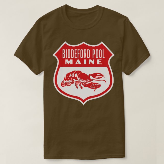 Biddeford Pool Maine Retro Shield Red T-Shirt (Design vorne)