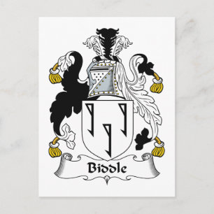 Biddle Familienwappen Postkarte