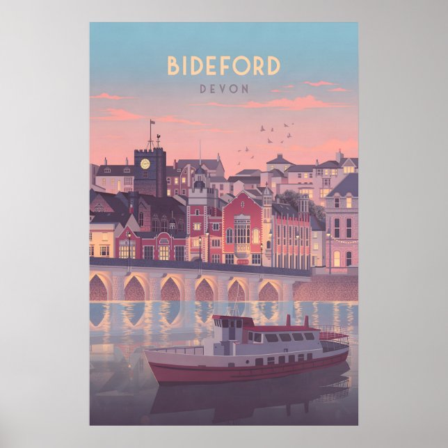 Bideford Devon Seaside Travel Poster (Vorne)