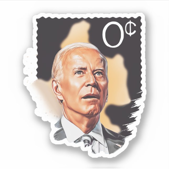 Biden 0 Cent Briefmarke Kein Sinn kein Cent Aufkleber (Vorderseite)