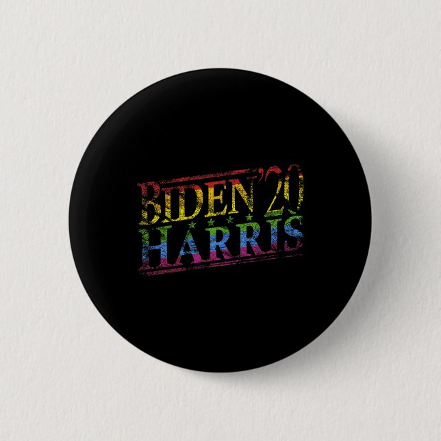 Biden 2020 Gay Pride LGB Flag Biden Harris 2020 Button (Vorderseite)