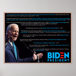 Biden 2020 Quotes auf Rennposter Poster