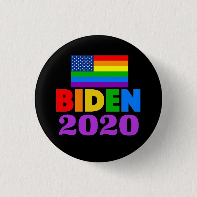 Biden 2020 Rainbow-Gay Pride Button (Vorderseite)
