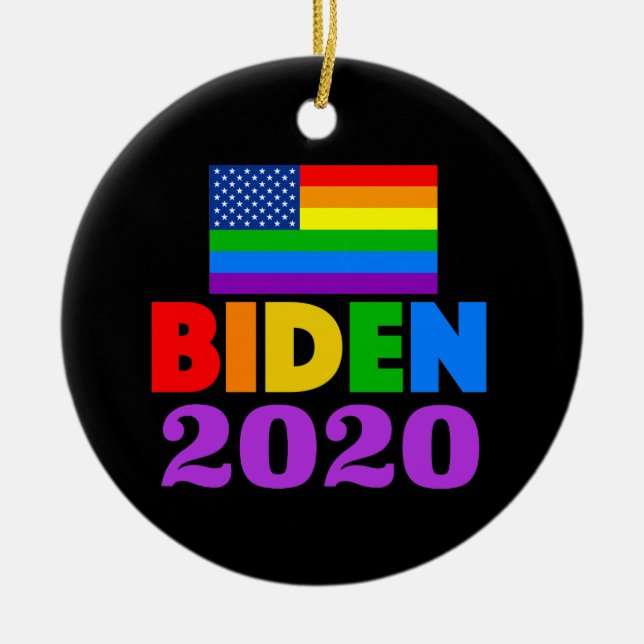 Biden 2020 Rainbow-Gay Pride Keramik Ornament (Vorne)