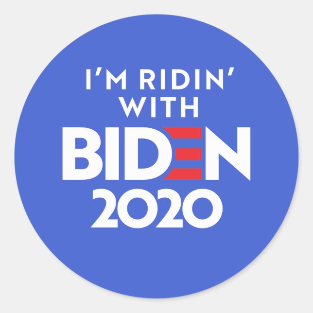 BIDEN 2020 - Ridin mit Biden Runder Aufkleber (Vorderseite)