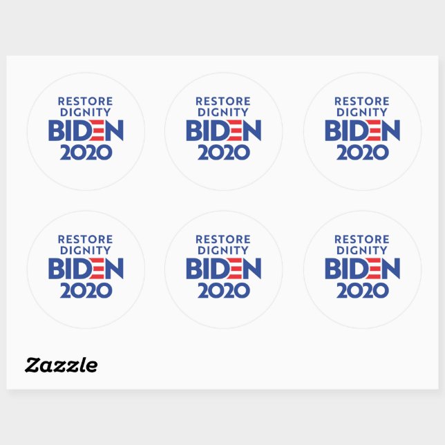 BIDEN 2020 - Würde wiederherstellen Runder Aufkleber (Blatt)