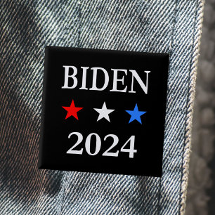 Biden 2024 US-Präsident Drei Patriotische Sterne Button