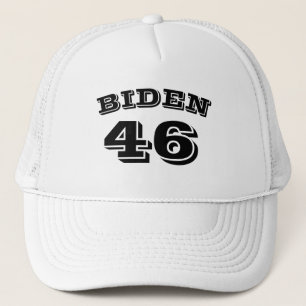 Biden 46 weiße, abgerundete schwarze Buchstaben we Truckerkappe