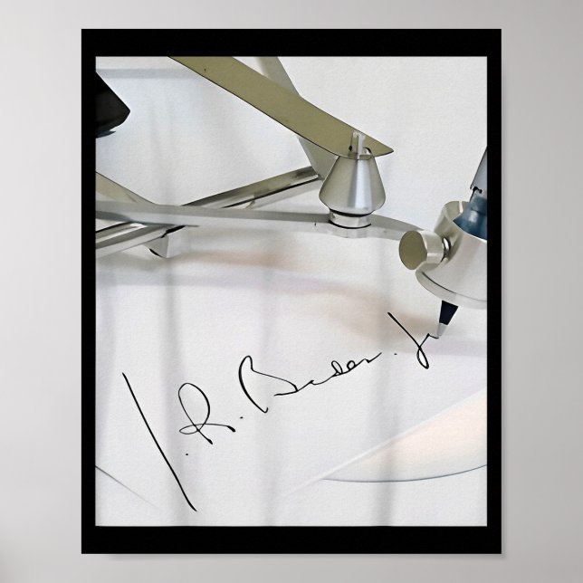 Biden Autopen Unterschrift Lustig  Poster (Vorne)