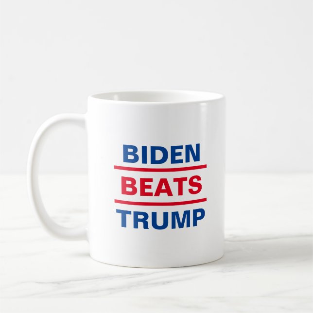 "Biden Beats Trump" Kampagne Kaffee Tasse (Links)