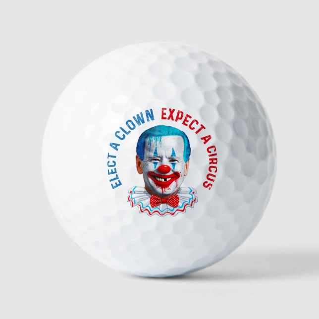 Biden Clown Gesicht lustige anti Biden pro trump 2 Golfball (Vorderseite)