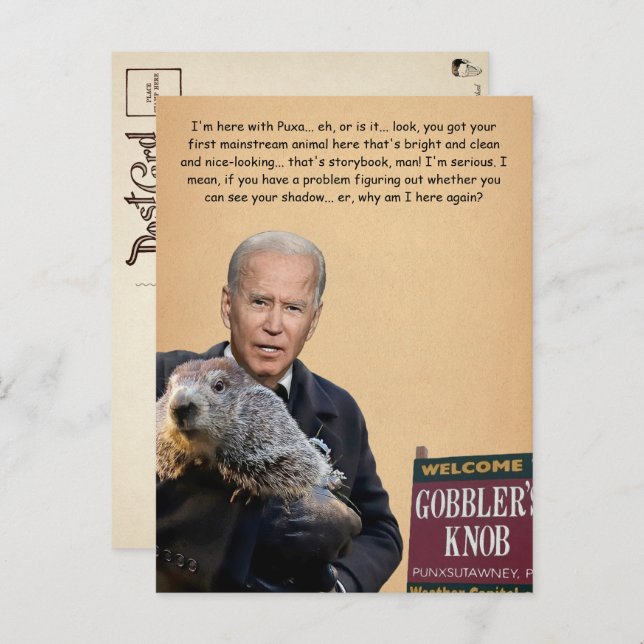 Biden Customizable Groundhosting Day Postcard Postkarte (Vorne/Hinten)