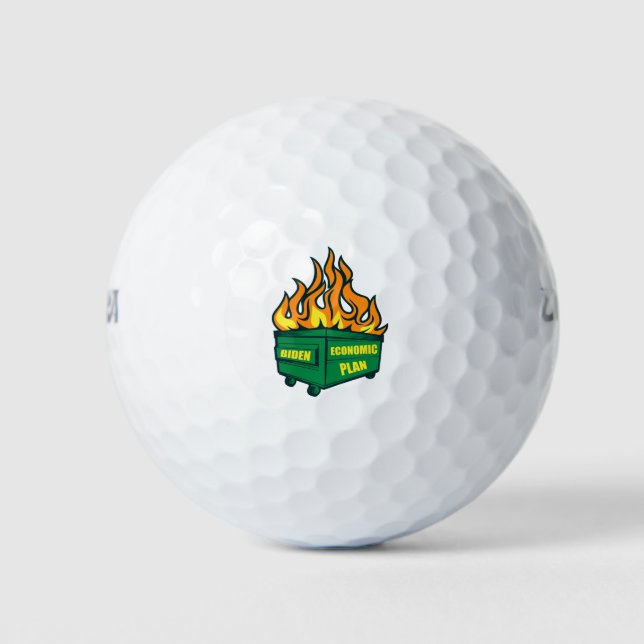 Biden Economic Plan Dumpster Fire Golfball (Vorderseite)