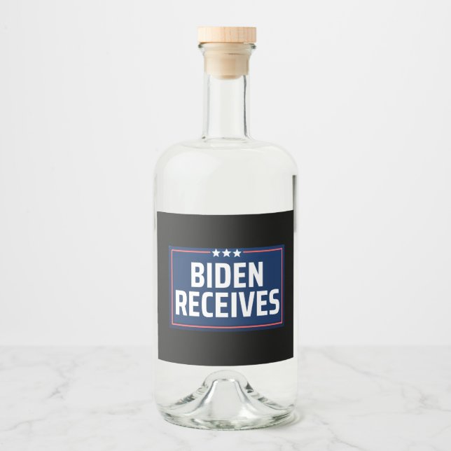 Biden erhält alkoholflaschenetikett (Vorderseite)