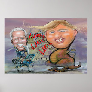 Biden Fending of Beast of Lies Poster